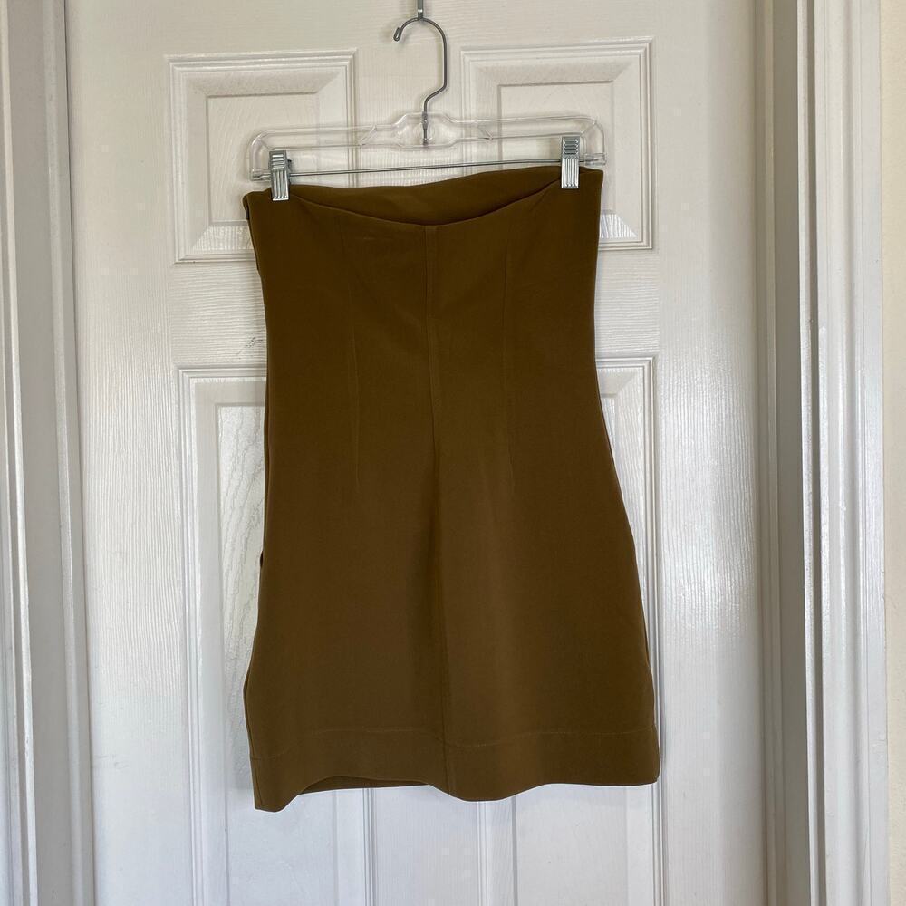 PARIS GEORGIA Audrey Strapless Caramel Brown Mini Dress Size XS - Picture 9 of 10